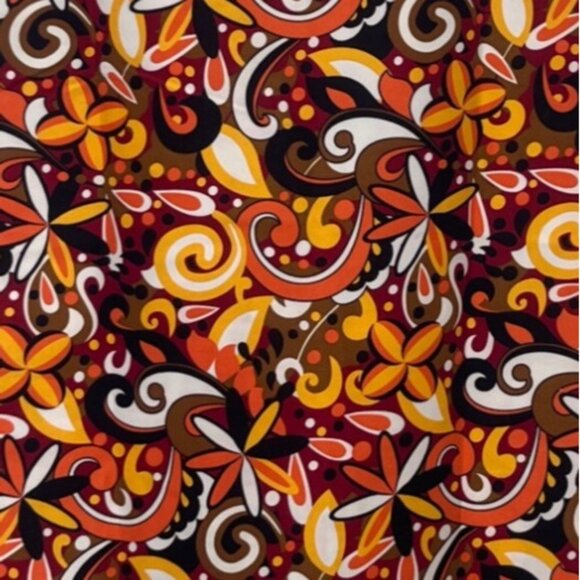 Cassandra O Scrub Shirt Top Womens Small Orange Yellow New Abstract Pattern - Picture 5 of 10
